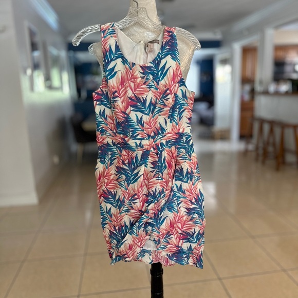 Forever 21 Multicolor Leaf Print Dress - Picture 1 of 3